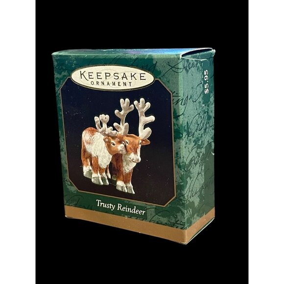 1999 Hallmark Keepsake Christmas Ornament Trusty Reindeer Noah's Ark Miniature - Picture 4 of 6